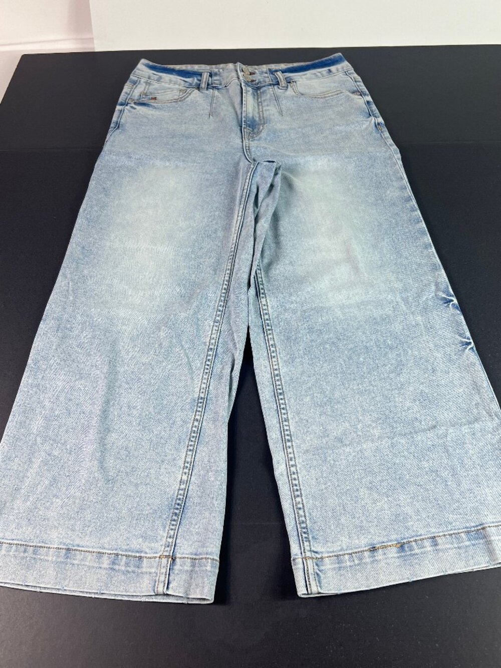 Frye Jeans Womens 30x24* Carly Wide Leg Crop High Rise Blue Stretch Denim Tag 27